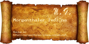 Morgenthaler Ivána névjegykártya